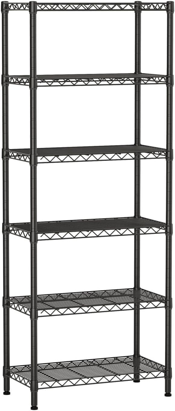 SINGAYE 6 Garage Heavy Duty Shelving Unit Kitchen Pantry Close Home Organizers and Storage Bathroom Shelf Laundry Room Organization Industrial Book Metal Wire Adjustable Shelves