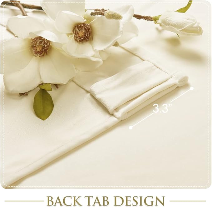 StangH Extra Wide Ivory White Velvet Curtains Luxury Light Dimming Window Drapes Backdrops for Party, Privacy Protect Sliding Door Curtains for Living Room, W62 x L96, 2 Panels