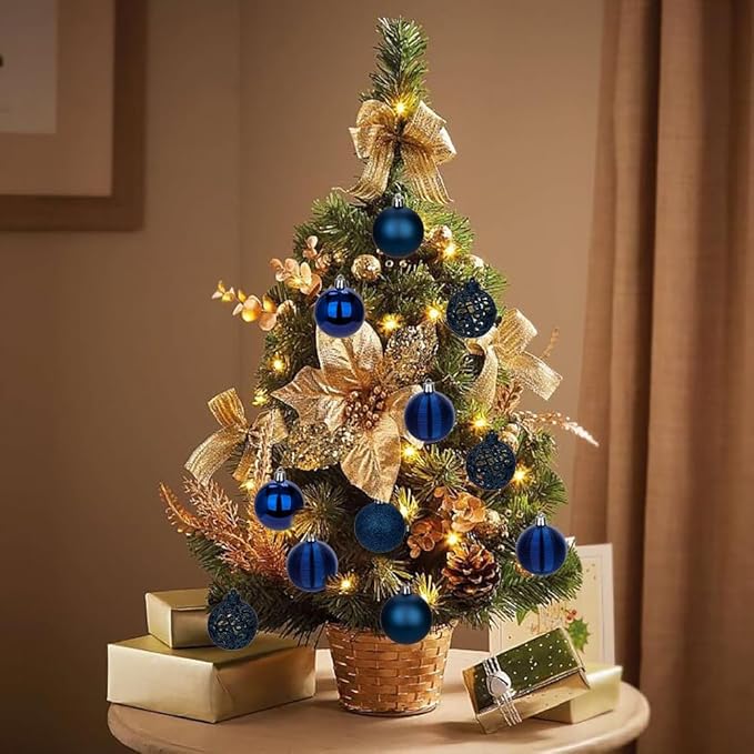 30PCS 2.36" Christmas Ball Ornaments Shatterproof Navy Blue Christmas Tree Decorations Xmas Tree Balls Halloween Ornaments Décor
