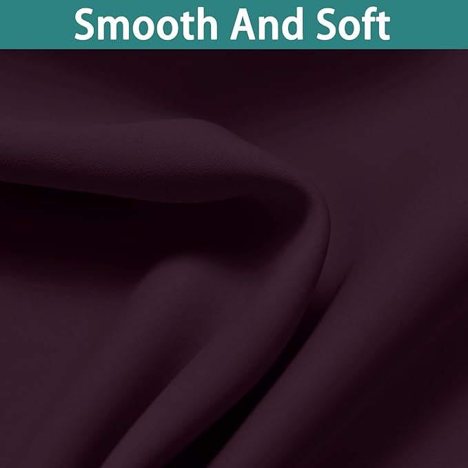 Yakamok 100% Blackout Curtains 84 Inches Long, 2 Thick Layers Heat and Full Light Blocking Soft Thermal Insulated Drapes for Bedroom(52" Wide Each Panel,Purple, 2 Panels)