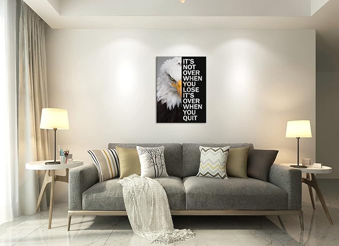 Motivational Office Wall Art Eagle Inspirational Poster Inspirational Entrepreneur Quotes Quote Canvas Painting Poster Home Decor Living Room Print Artwork Framed Ready to Hang[30''W x 40''H]