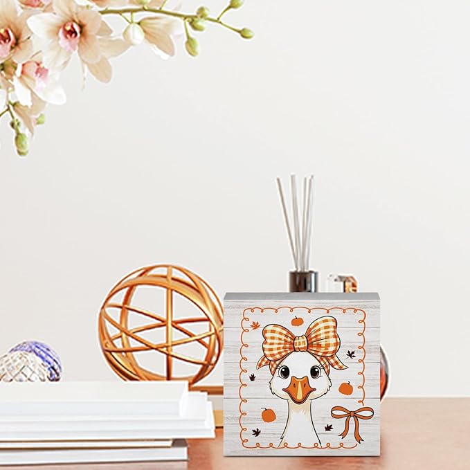 Funny Silly Goose Fall Decor, Fall Decorations for Home Office, Autumn Thanksgiving Decorations for Kitchen Gifts for Gooses Animals Lovers 5 x 5 inches (Tub 1707)