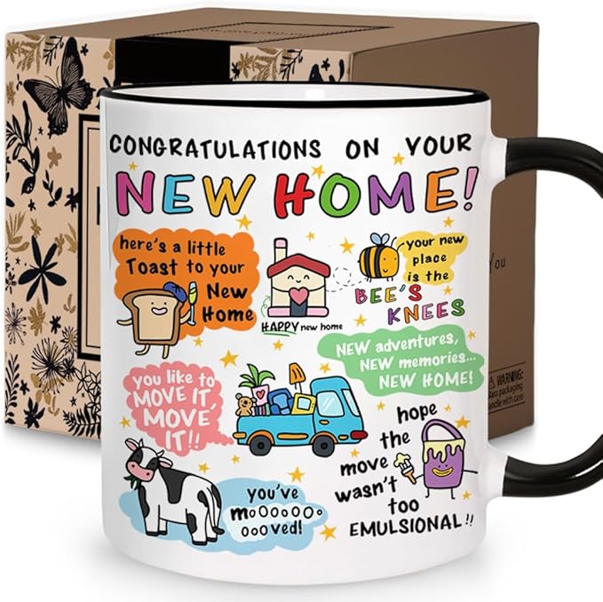House Warming Gifts New Home, New Home Gift Ideas, Funny Mug, Congratulations On Your New Apartment Gift, Housewarming Gifts, First Apartment Essentials, Cute Ceramic Mugs 11Oz