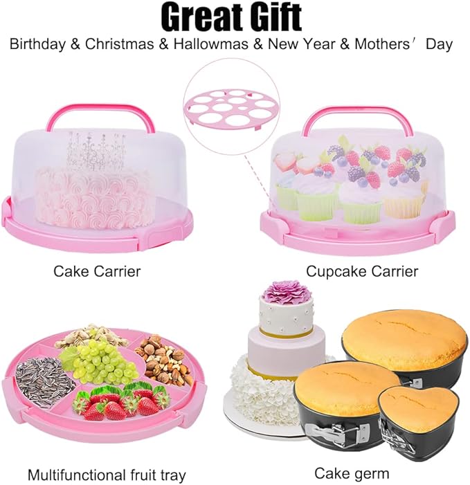 Cake Decorating Kit,635 Pcs Decorating Supplies With 3 Springform Pan Sets Icing Nozzles Rotating Turntable Cake Topper Piping Bags Carrier Holder,Cake Baking Set Tools