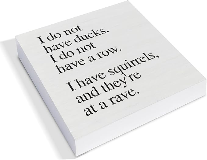 Country Sarcastic Wood Box Sign Decor Desk Sign I Do Not Have Ducks Quote Wooden Box Block Sign Rustic Home Office Shelf Wall Decoration