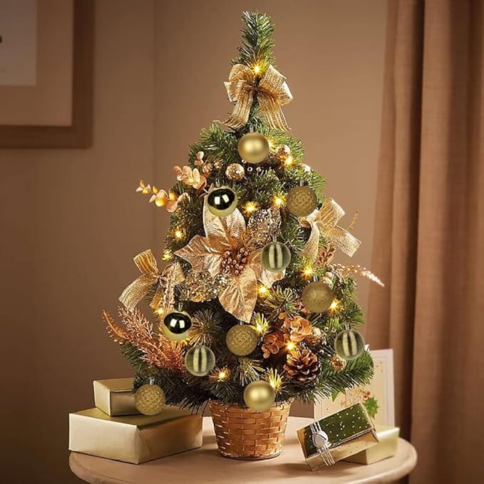 30PCS 2" Christmas Ball Ornaments Shatterproof Gold Christmas Tree Decorations Xmas Tree Balls Halloween Ornaments Décor