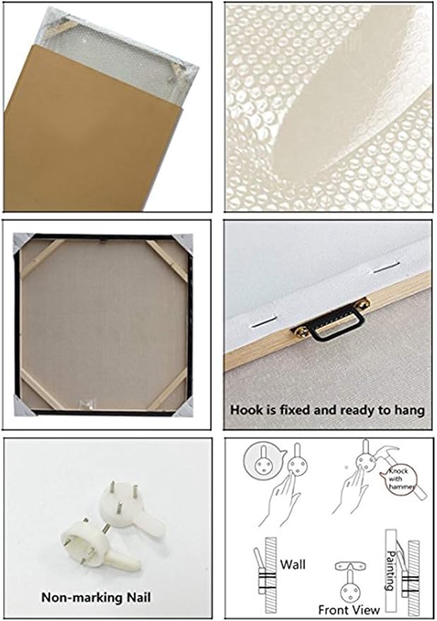 AWLXPHY Decor Home Decoration Wall Art Canvas for Living Room Framed Painting Pink and Grey 5 Panels Modern Abstract Love Art Stretched Artwork 3D Giclee Kitchen Decor(Grey, W40 x H20)