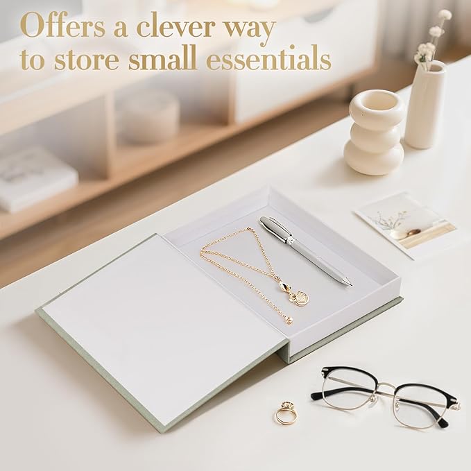 UGET Decorative Books - Set of 2 Fake/Faux Books for Coffee Table Entryway Dining Room Console Bedside Decor - Decorative Storage Boxes