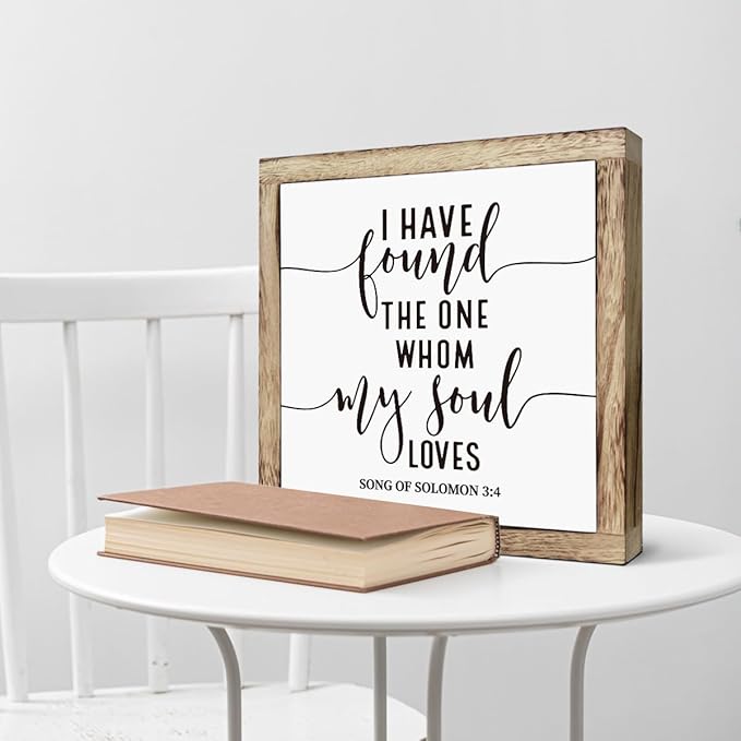Scripture Sign, Song of Solomon 3:4 Sign, I Have Found the One Whom My Soul Loves, Wooden Plaques Box Signs, Bedroom Decor, Wedding Decoration, Church Decoration, Christian Decor Art, Valentines Day Gift