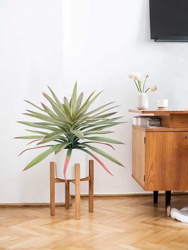Briful Large Fake Agave Plant 17.3 Inch Artificial Yucca Potted Plants Outdoor Faux Agave Plants for Home Office Room Garden Front Porch Balcony Decor(Green)