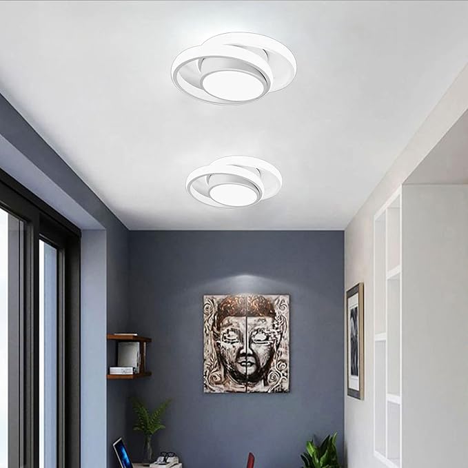 CANEOE Modern Led Ceiling Lights, Small Led Close to Ceiling Light Fixture,32W Round LED Ceiling Lamp for Bedroom Hallway Aisle Corridor Light Lighting (Cool White,6000K)