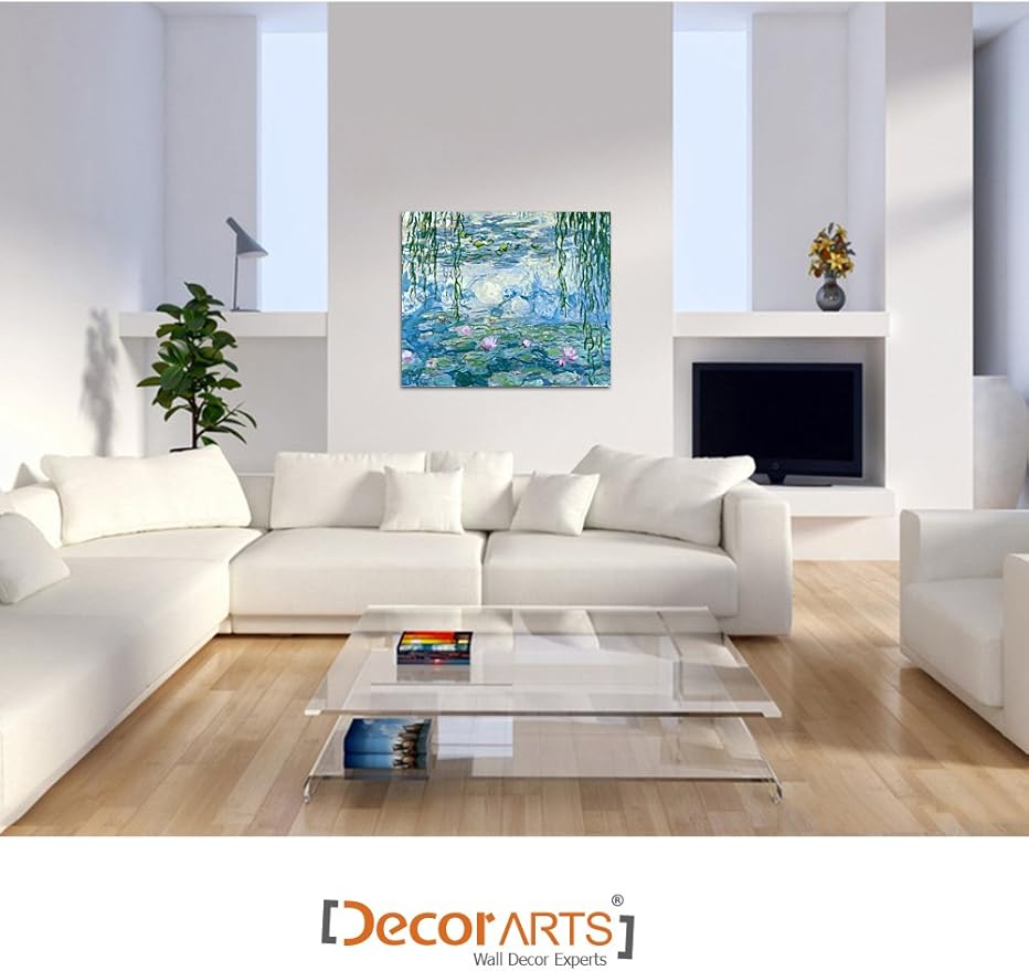 DECORARTS - Water Lilies 1916-1919, Claude Monet Art Reproduction. Giclee Canvas Prints Wall Art for Home Decor 24x20