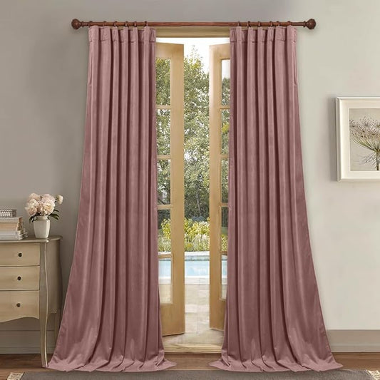 StangH Wild Rose Pink Curtains 94 inches Long Nursery Kids Thermal Insulated Bedroom Window Drapes, Elegant Home Decor for Store/Party/Office, W52 x L94, 2 Panels