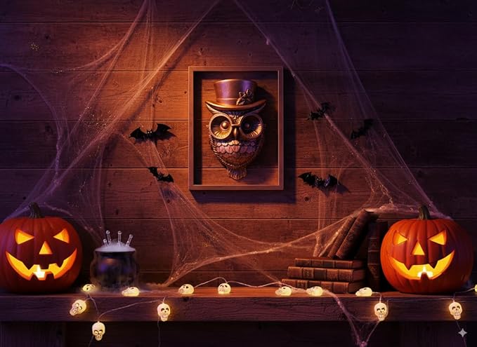 Animal Heads Wall Decor (Includes Metal Frame) Halloween Resin Animals Sculptures Head Wall Hanging Decoration Gold vintage Wall Sculpture for Living Room Bedroom Office(Owl)