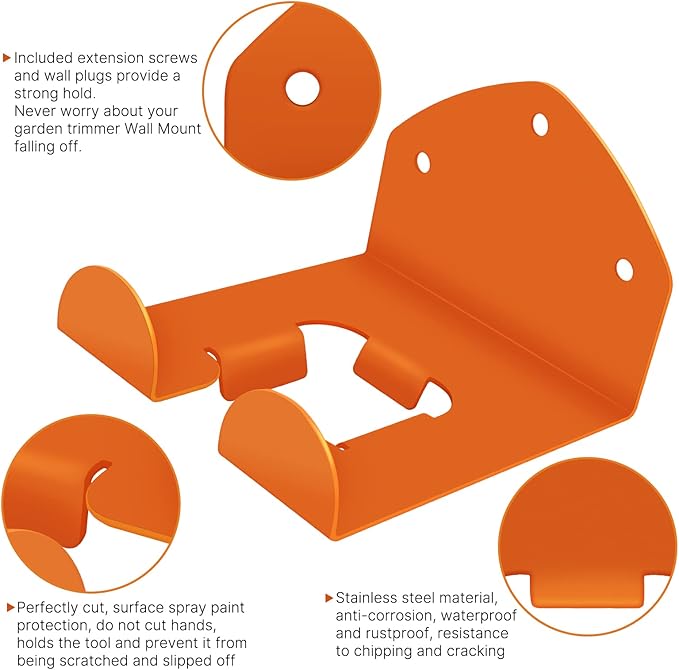 Garage Organizer Wall Hanger - Garden Tool Rack for Grass Trimmer, Hedge Trimmer, Garage Tools, 1 Pack