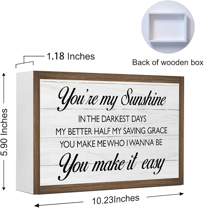 You Make It Easy Inspirational Wooden Box Sign Desk Decor,Motivational Wooden Block Plaque Sign for Home Farmhouse Shelf Table Wall Decor