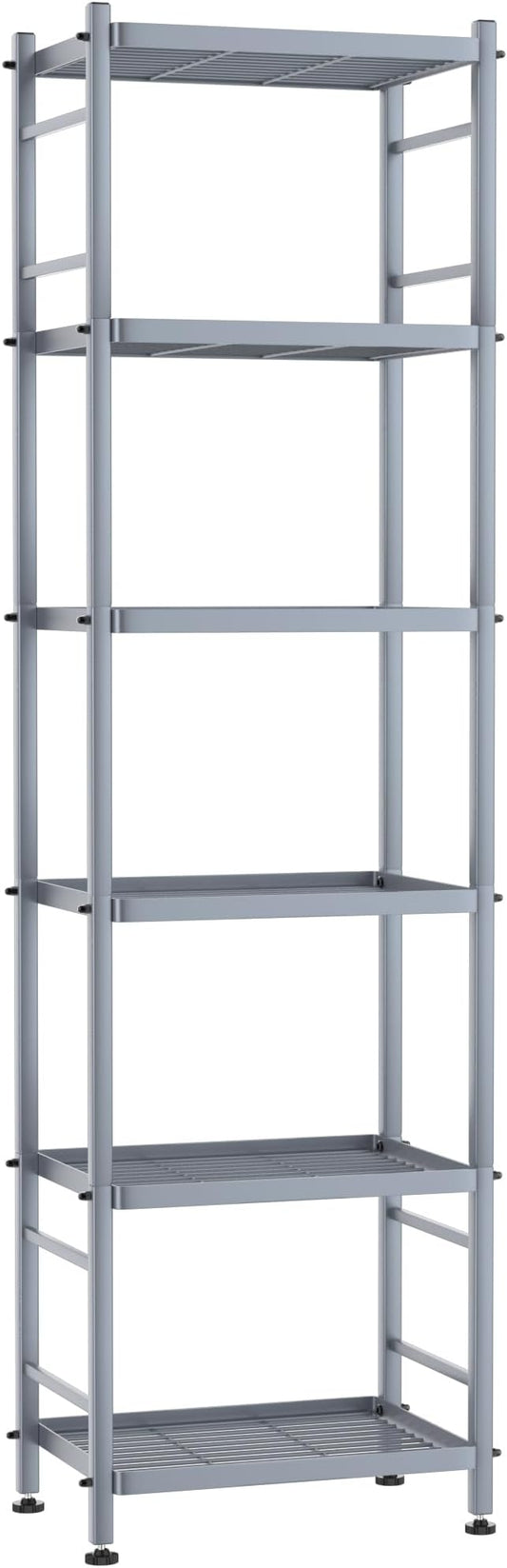 6-Wire Shelving Metal Storage Rack Shelves, Standing Storage Shelf Units for Laundry Bathroom Kitchen Pantry Closet(Silver,16.9L x 12.8W x 62H)