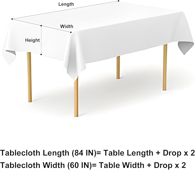 misaya Rectangle Waterproof Vinyl Table Cloth, Buffalo Flannel Backed Tablecloth, Wipeable Plastic Table Cover for Dinner, Kitchen, Outdoor (60" x 84", Pink and White)