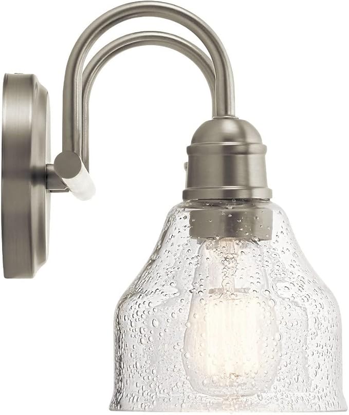 Kichler Avery 14.75" 2 Light Vanity Light with Clear Seeded Glass in Olde Bronze