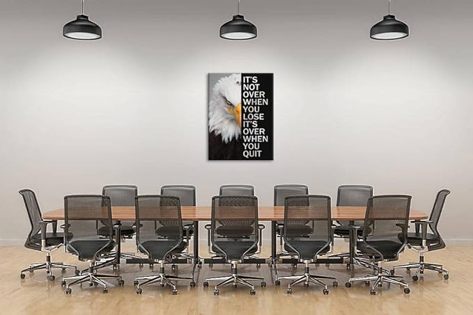 Motivational Office Wall Art Eagle Inspirational Poster Inspirational Entrepreneur Quotes Quote Canvas Painting Poster Home Decor Living Room Print Artwork Framed Ready to Hang[30''W x 40''H]