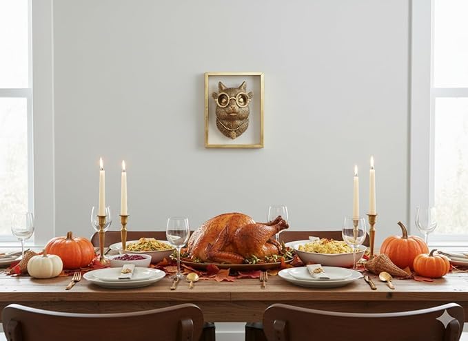 Animal Heads Wall Decor (Includes Metal Frame) Resin Animals Sculptures Head Wall Hanging Decoration Gold vintage Wall Sculpture for Living Room Bedroom Office(Squirrel)