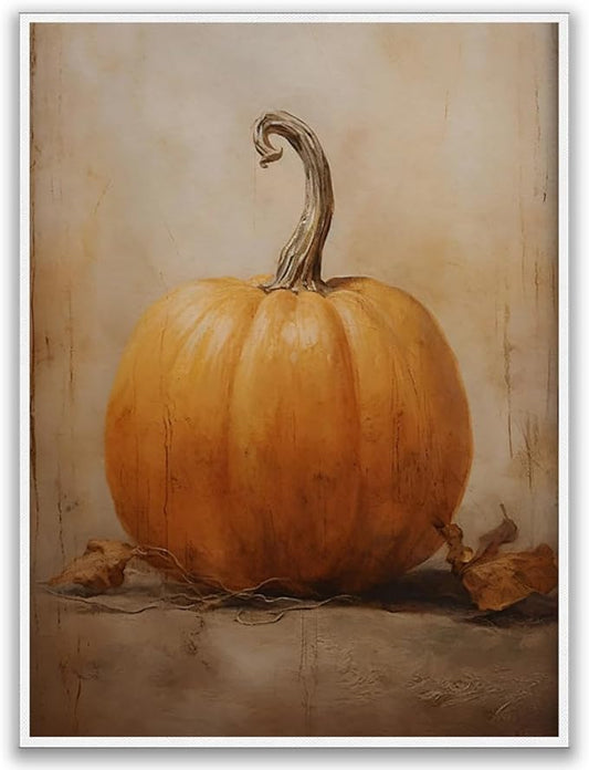 Generic Fall Wall Decor Canvas Print posters Pumpkin Still Life Painting Wall art Rustic Fall Art Vintage Autumn Wall Print Halloween Autumn Decor Thanksgiving 16x24 Unframed