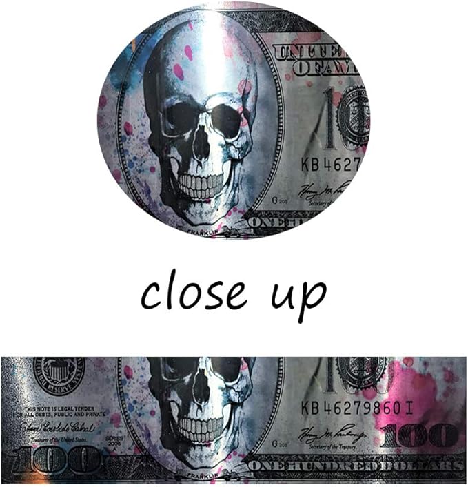 Office Decor Wall Art Canvas Dollar Skull Modern Art Canvas Poster Prints Creative Money 100 Picture Wall Decor Painting Artwork for Home Walls for Living Room Bedroom Framed Ready to Hang-32 Wx16 H