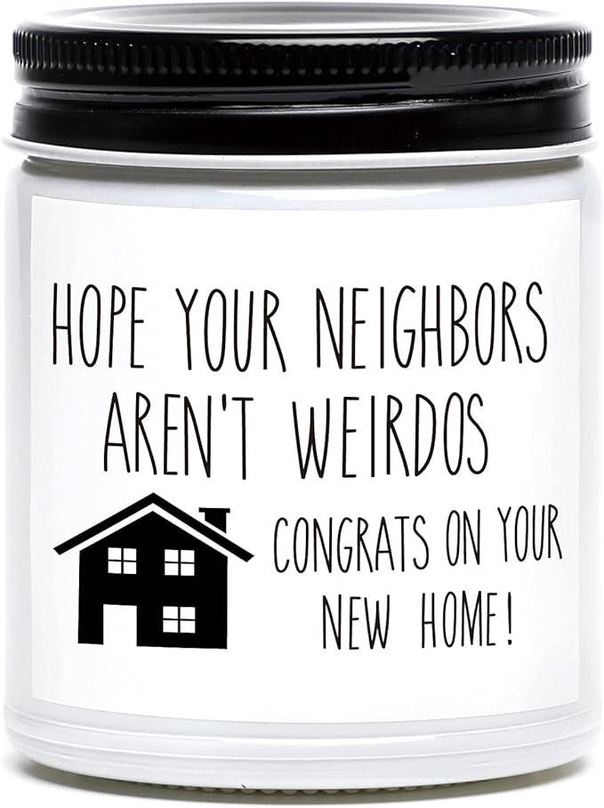 Housewarming Gifts for New Home, Housewarming Scented Candle, New Home Candle, New House Gift, Funny House Warming Gifts, New Homeowner Gift Idea (White)