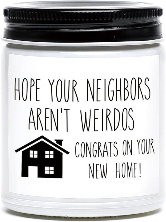 Housewarming Gifts for New Home, Housewarming Scented Candle, New Home Candle, New House Gift, Funny House Warming Gifts, New Homeowner Gift Idea (White)