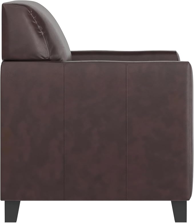 Flash Furniture Hercules Diplomat Series LeatherSoft Upholstered Side Reception Chair, Lobby Chair with Cushions and Flared Arms, Brown