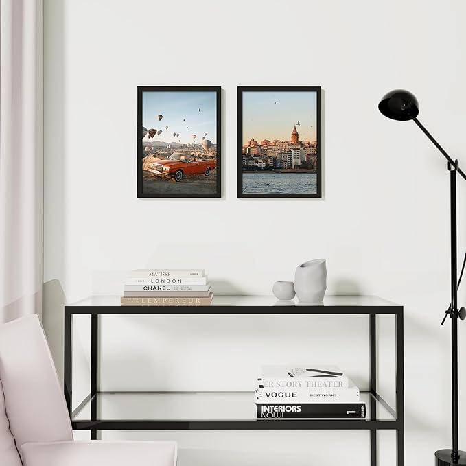 Vittanly 12x16 Picture Frame, Display Poster 11x14 with Mat or 12x16 without Mat, Plexiglass, Wall Gallery Frame for Artwork, Vertical or Horizontal Display, Black, 1 Pack