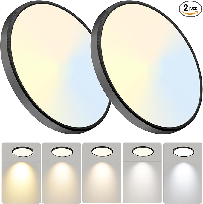 7.5Inch LED Ceiling Lights, 5 Colors Selectable (3000K/3500K/4500K/5000K/6000K) Flush Mount Ceiling Lights, Super Slim LED Ceiling Light Fixtures 0.87Inch for Living Room