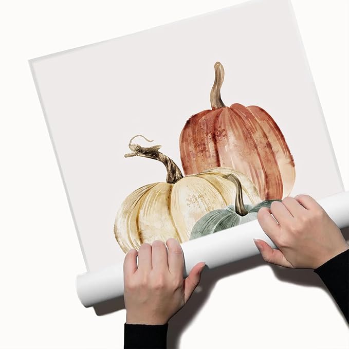 PumpkinWall Art pumpkin Canvas prints posters Rustic fall print Pumpkin Watercolour painting Fall decor Fall wall decor 24x36 Unframed