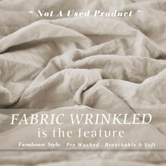 HIG Pre Washed Down Alternative Comforter Set King - Reversible Chic Quilt Design - Box Stitched with 4 Corner Tabs - Lightweight for All Season - Camel Duvet Comforter with 2 Pillow Shams