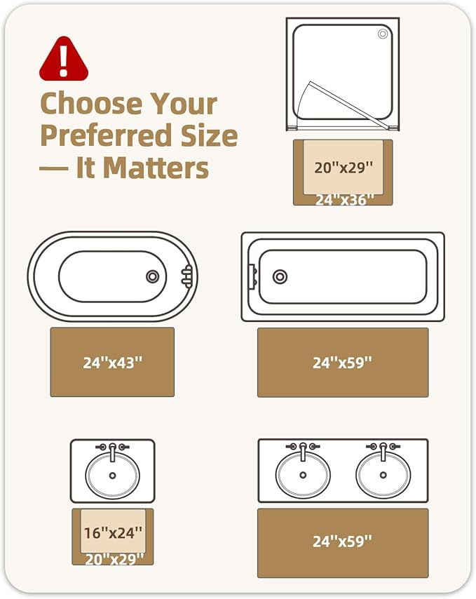 Color&Geometry Simple and Stylish Large Bath Mats for Bathroom Non Slip, 24"x36" Light Blue Bathroom Rugs, Absorbent, Soft, Washable, Microfiber Shower Mat