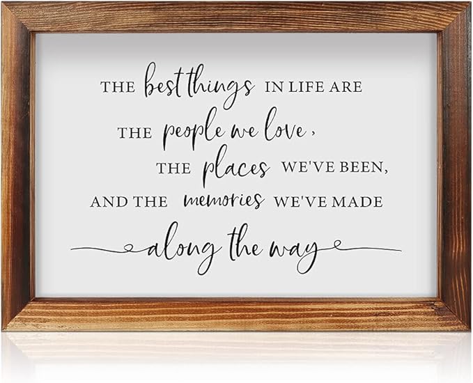 CHDITB The Best Things In Life Framed Wood Sign Plaque(16"×11"), Wooden Wall Table Sign with Scripture Bible Verse Quotes, Vintage Family Sign Housewarming for Home Bedroom Farmhouse Guest Room