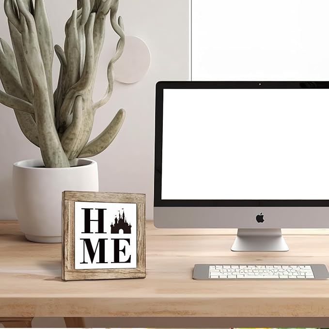 Farmhouse Wooden Box Sign - Freestanding Home Decor for Shelf, Tabletop or Porch