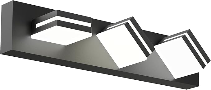 Modern Bathroom Light Fixture Over Mirror, 22" 3-Light Bathroom Vanity Light with Rotatable Heads, Dimmable 5000K Daylight, Hardwired, Energy-Efficient LED Vanity Lighting Fixture, Black