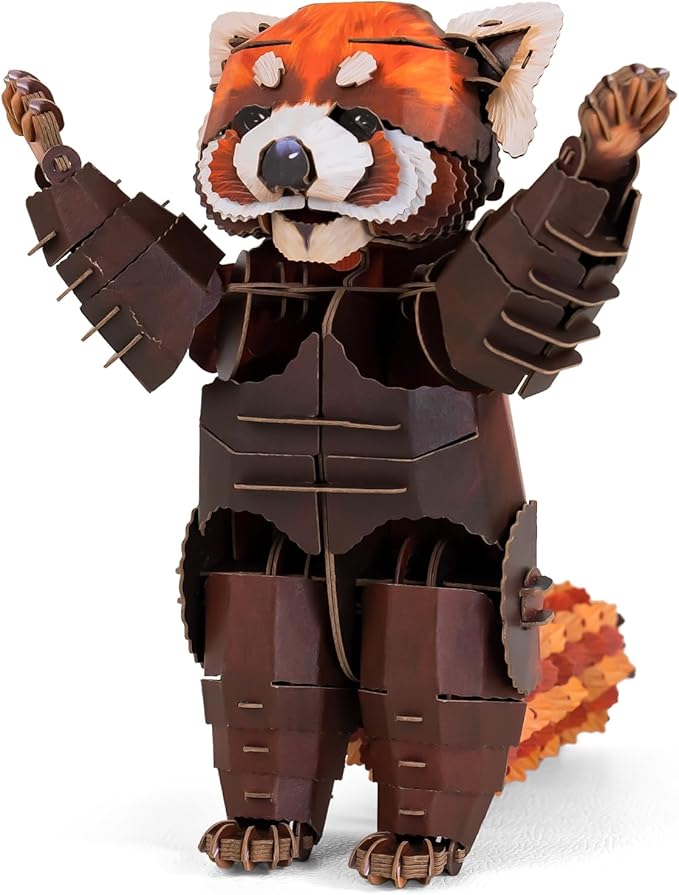 STEM Toy Eco-Friendly Learning Toy for Kids Ages 7 and Up - 3D Paper Puzzle Perfect for Birthdays, Christmas, and Holiday Gifting(Red Panda)