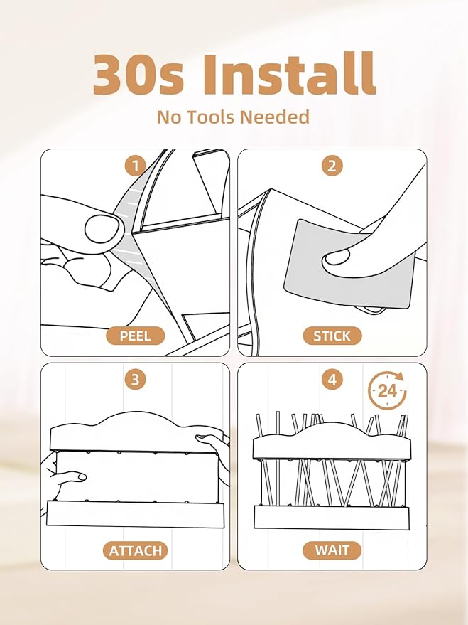 9.8" Acrylic Straw Holder for Cabinet Door - 5-Compartment Organizer with Ultra-Sticky Adhesive, Storage for Reusable Straws and Brushes, Kitchen & RV Essensials