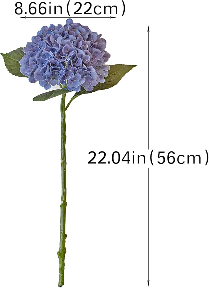 3Pcs 22 inch Lifelike Artificial Hydrangea, 3 Light Purple Large Real Touch Flowers Artificial Flowers Dry Flowers Outdoor Wedding Christmas Office Family Party Living Room Table Deco