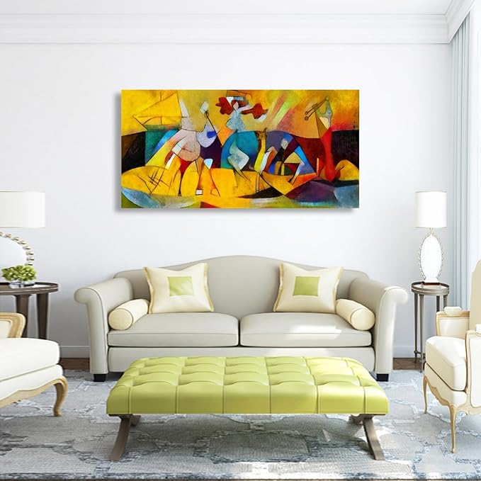 Color Block Line Abstract Wall Art Bedroom Wall Decor Living Room,Canvas Wall Art Office Farmhouse Paintings Artwork Modern Imagination Brown Red Yellow Wall Art Prints Pictures 20 * 40inch