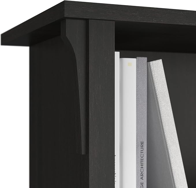 Bush Furniture Salinas, Office Storage Solution, Home Organizer with Open Shelving, Compact Unit for Books and Supplies, 6 Cube, Vintage Black