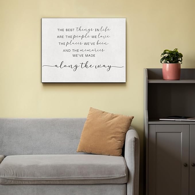 Inspirational Canvas Wall Art the Best Things in Life Canvas Print Framed Motivational Painting Artwork Ready to Hang Home Wall Decor 15x11.5 Inches