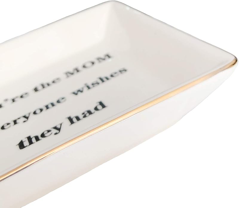 HOME SMILE Ceramic Ring Dish Jewelry Tray for Mom Sister Friends