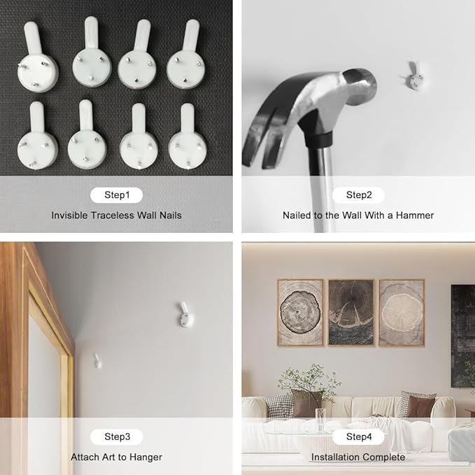 CHDITB Tree Ring Wall Art Set of 3, 24"x36" Large Modern Wood Stump Wall Decor, Abstract Black and White Wall Painting, Neutral Nature Art Print for Living Room, Bedroom, Office, Dinning Room