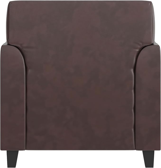 Flash Furniture Hercules Diplomat Series LeatherSoft Upholstered Side Reception Chair, Lobby Chair with Cushions and Flared Arms, Brown