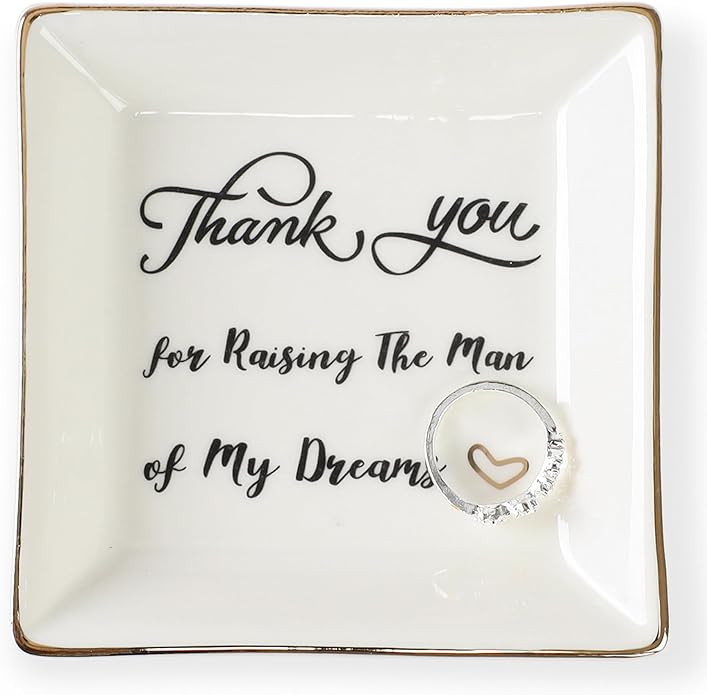 HOME SMILE Ceramic Ring Dish Jewelry Tray for Mom Sister Friends