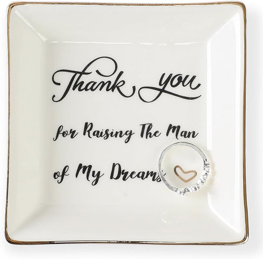 HOME SMILE Ceramic Ring Dish Jewelry Tray for Mom Sister Friends