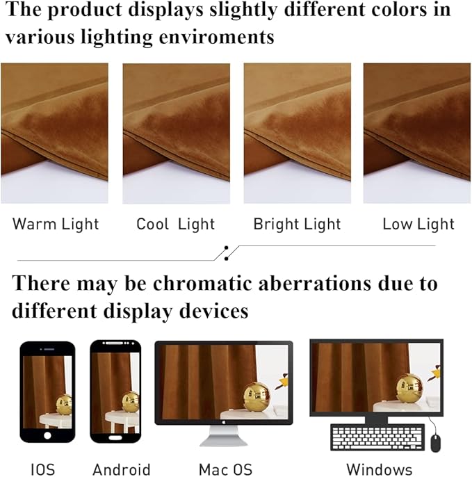 StangH Fall Curtains Back Tab Burnt Orange Curtains Insulated Room Darkening Velvet Drapes, Retro Privacy Window Door Panels for Living Room Home Decor, W52 x L105, 2 Panels